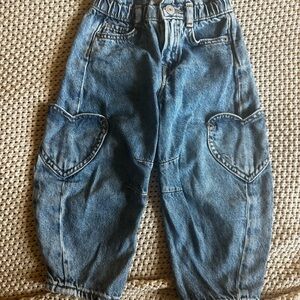Gap Kids heart pocket barrel jeans
